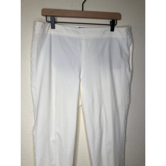 Talbots Chatham Crop Pants White Scalloped Hem Size 12 Classic Summer - Picture 7 of 13